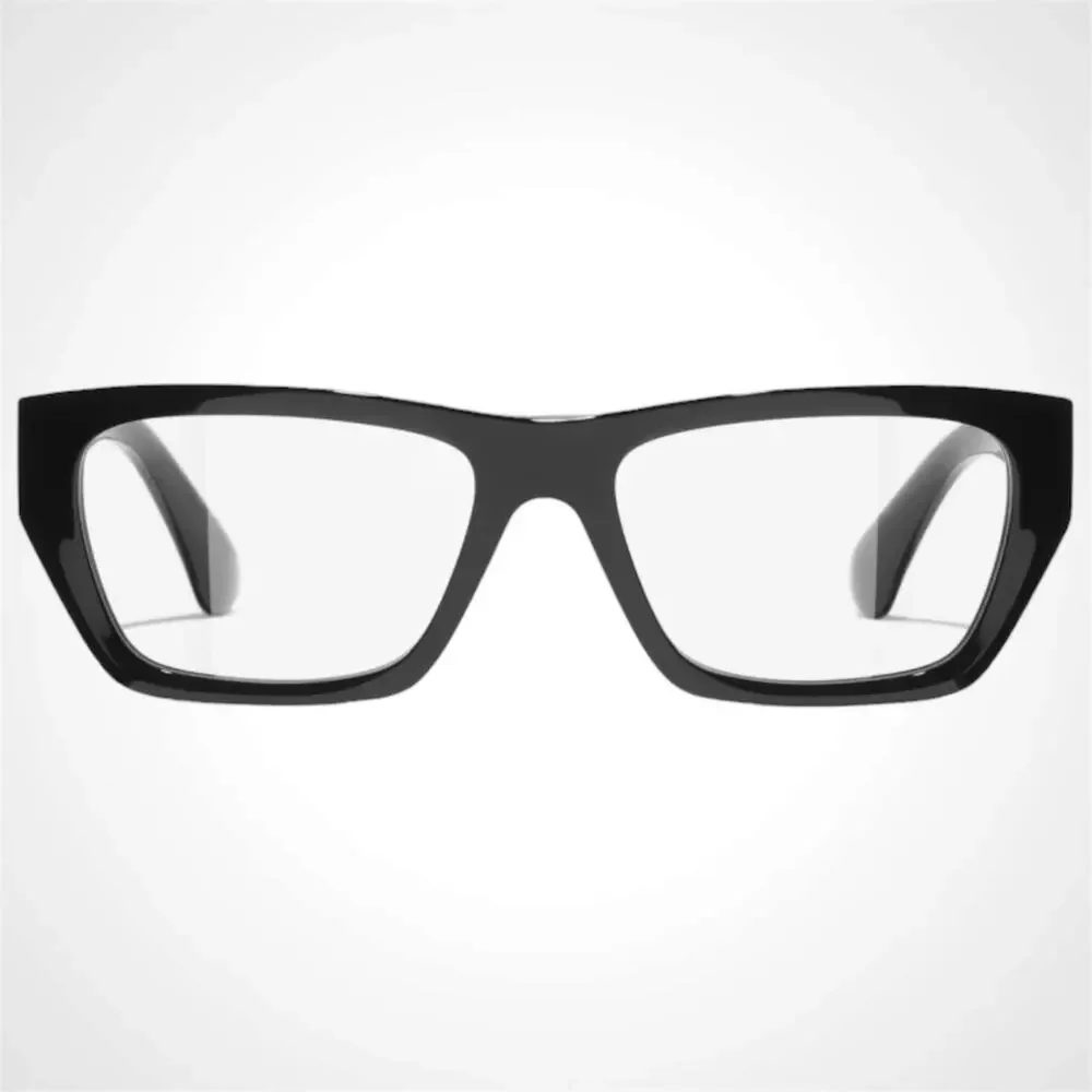 New CHANEL Eyeglasses Black Gold Chain CC Rectangle 52mm Rx-able - Picture 2 of 5